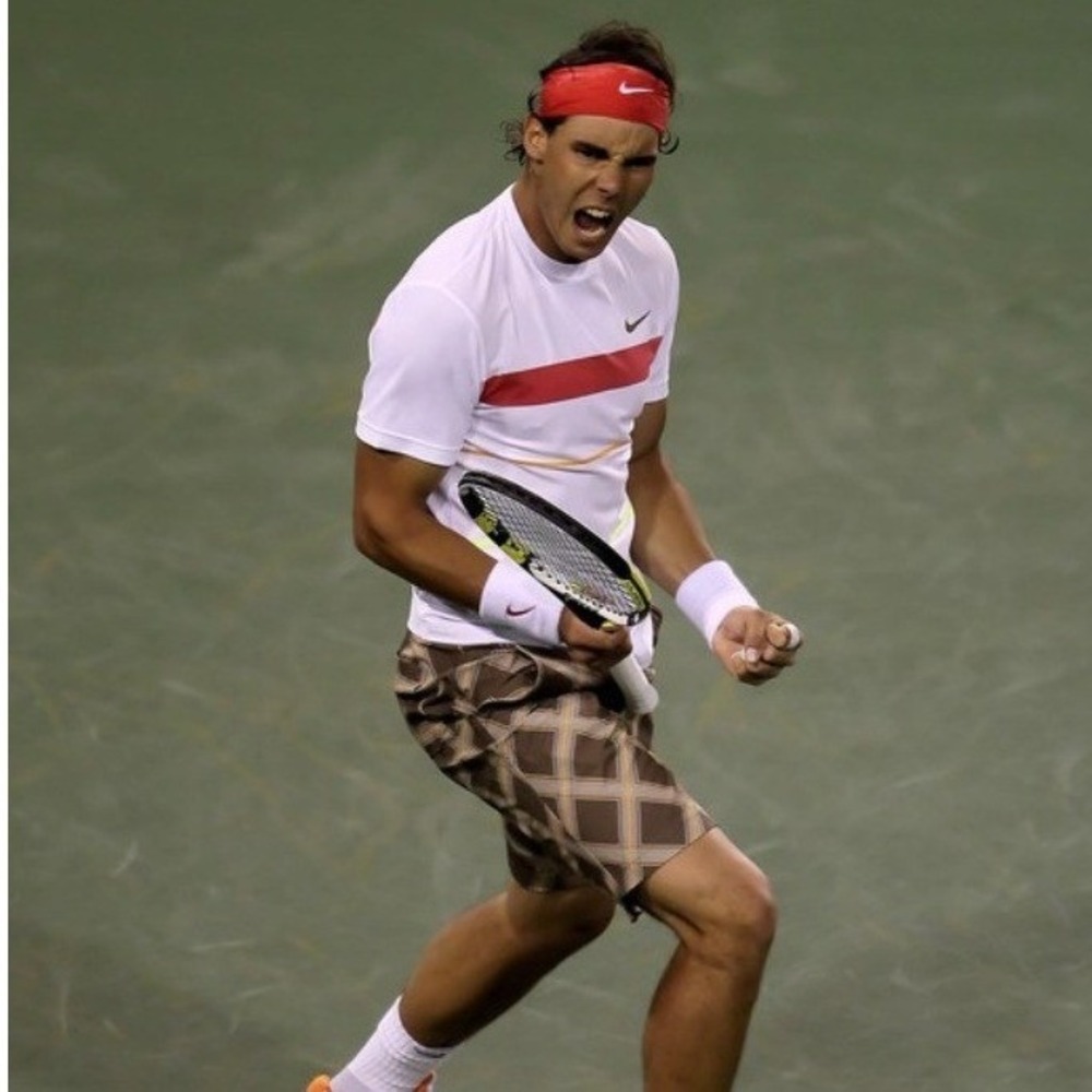 NEW Vintage Nike Men's Rush and Crush Plaid Tennis Shorts Nadal 2010 Medium